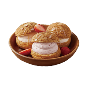苺と焦がしきな粉のシュークリーム